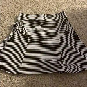Black & White Striped High Waisted Skirt
